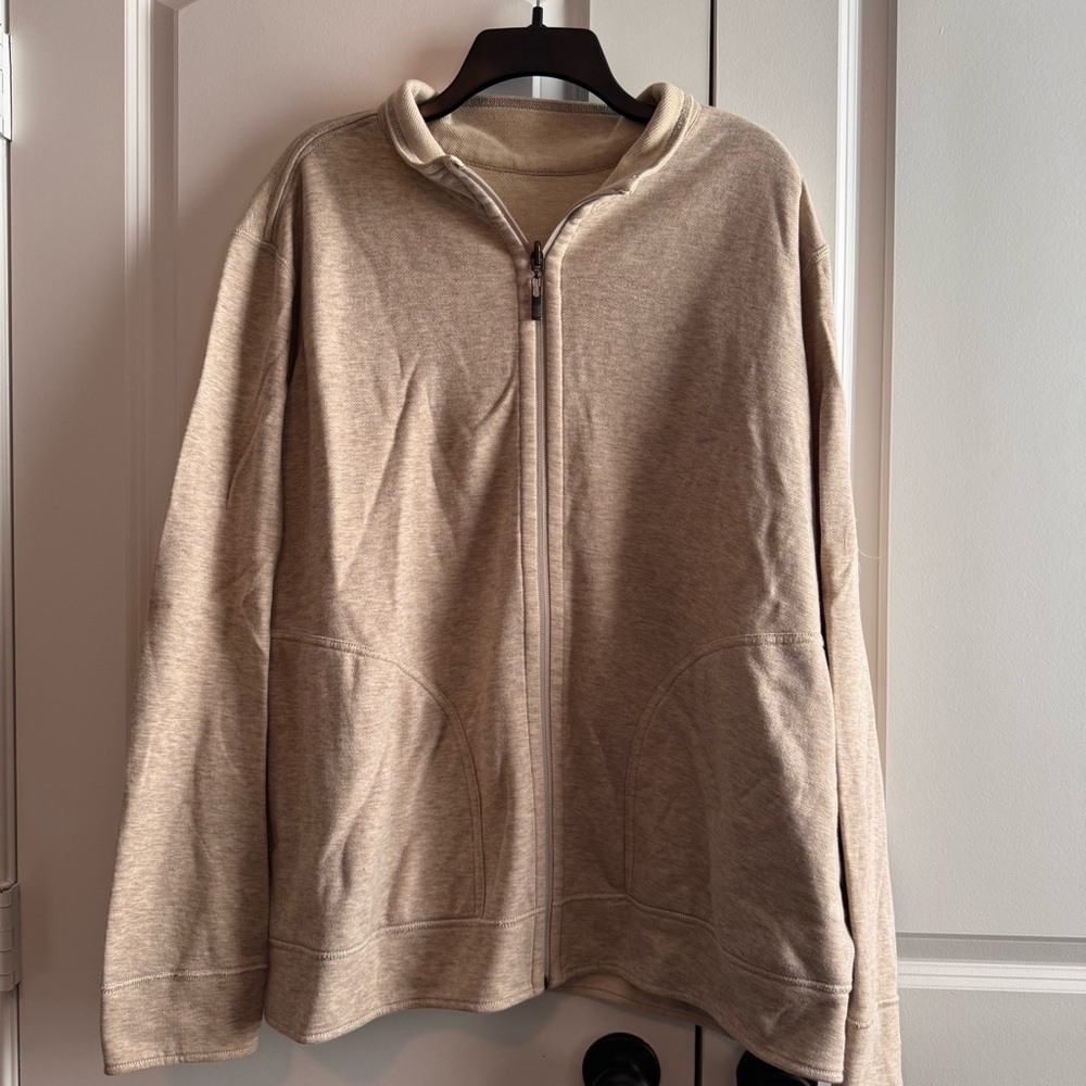 Tommy Bahama Men’s Tan Zip Front Long Sleeve Jacket